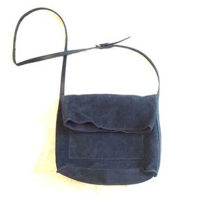 Navy suede crossbody bag